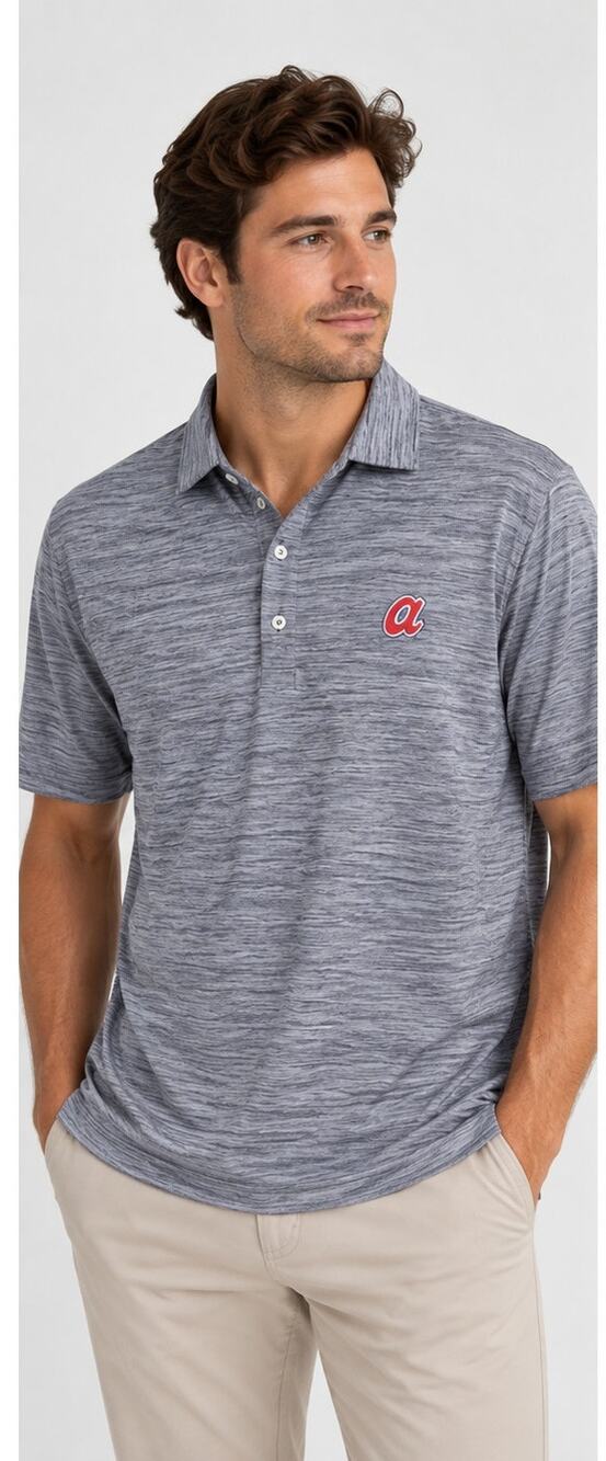 johnnie-O Atlanta Braves Heather Blue Performance Polo Medium